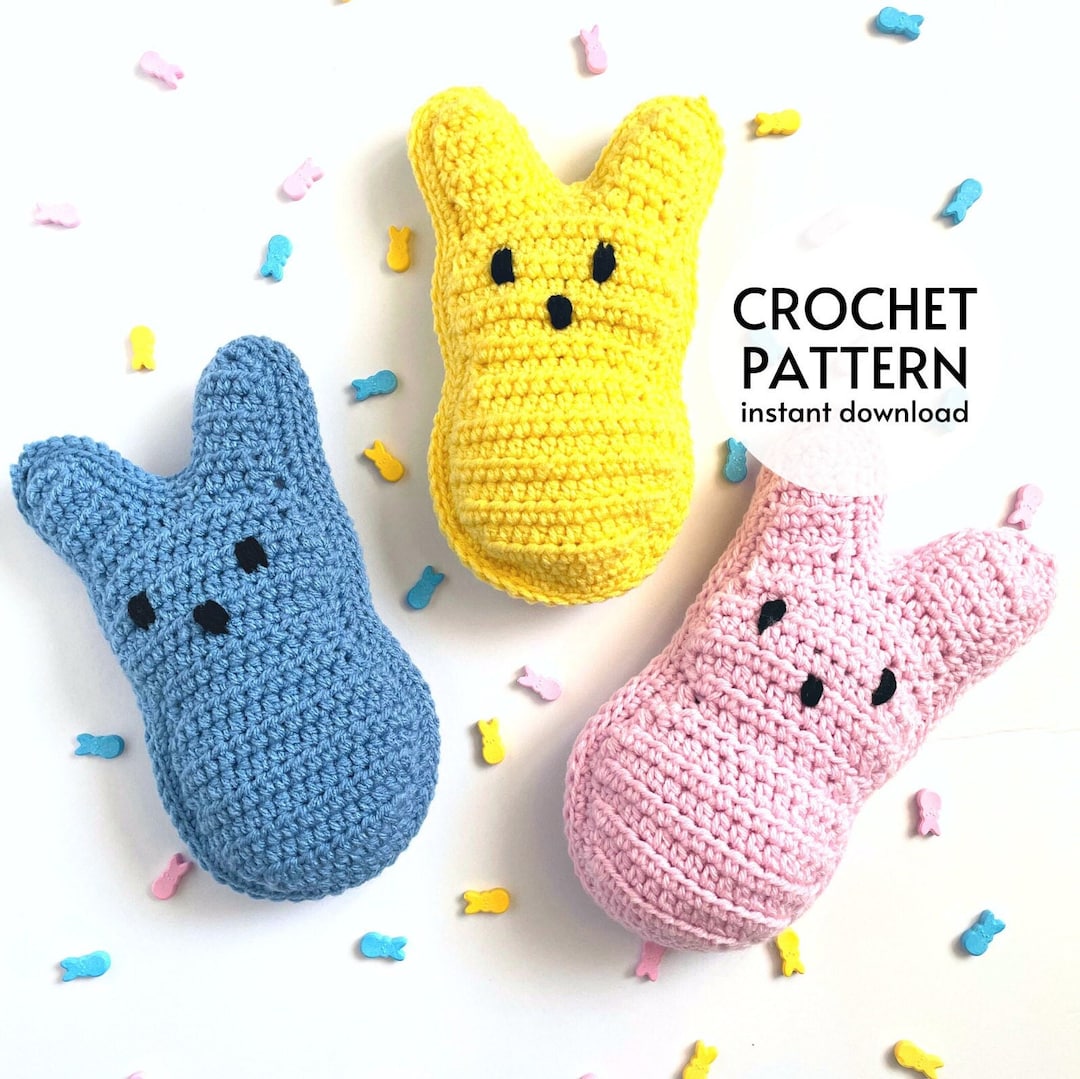Peeps Patterns CROCHET PATTERN Marshmallow Peep Bunny Crochet Pattern Easy Easter ...