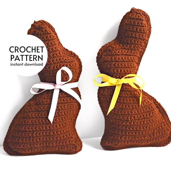 PADRÃO DE CROCHÊ - Padrão de crochê de coelho da Páscoa de chocolate - Padrão de crochê fácil para coelho da Páscoa - Padrão de crochê para iniciantes em PDF - Download digital instantâneo