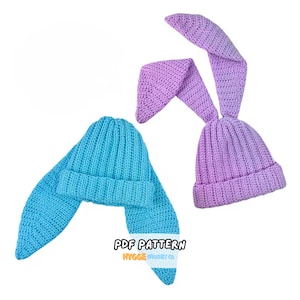 PADRÃO DE CROCHÊ Gorro de orelha de coelho Padrão de crochê fácil Padrão de gorro de orelha de coelho Chapéu de animal de crochê fofo Download digital instantâneo em PDF