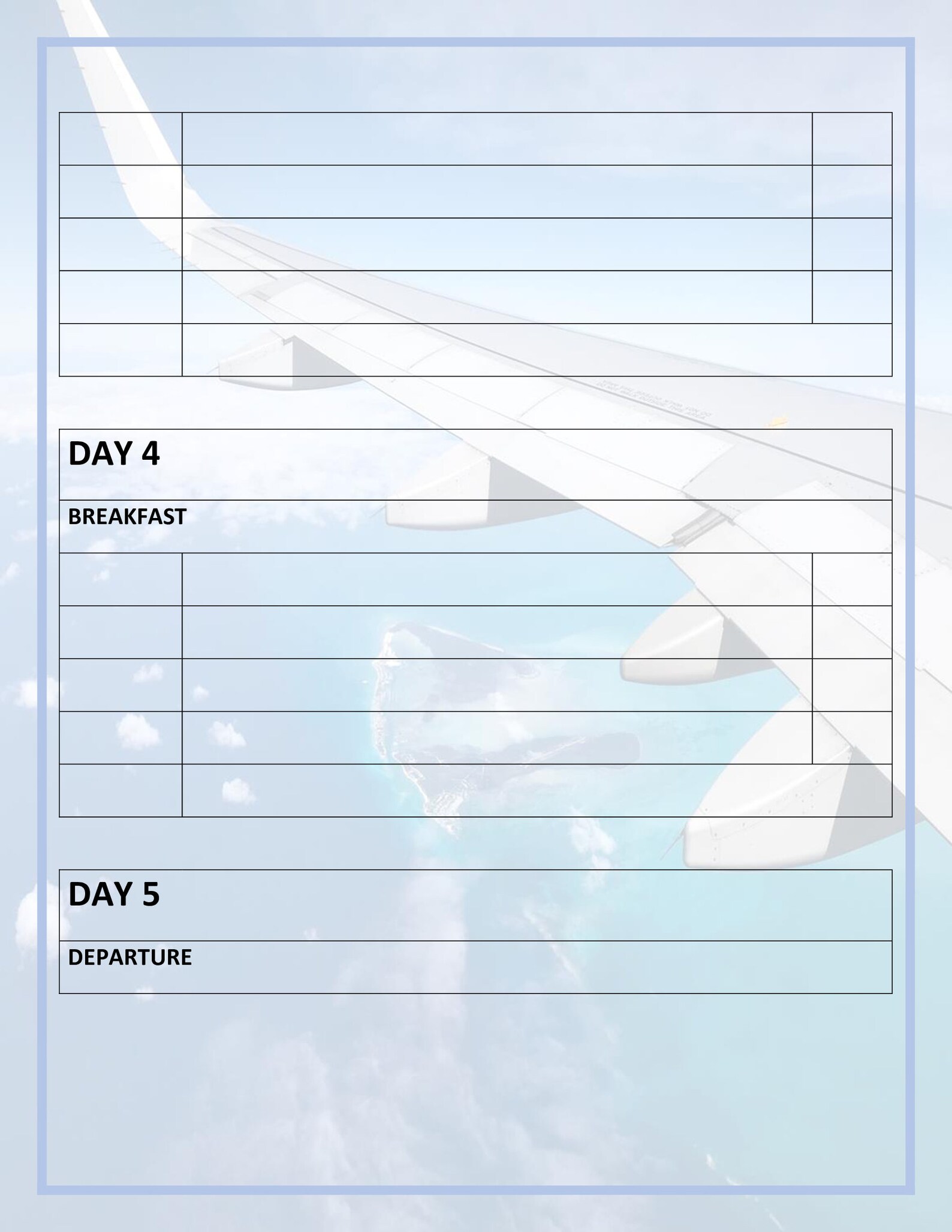 Sample Travel Itinerary, Printable Itinerary, Instant Download, Travel ...