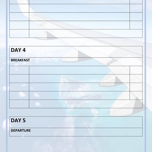 Printable 4-day Travel Itinerary Template (instant Download) - Etsy