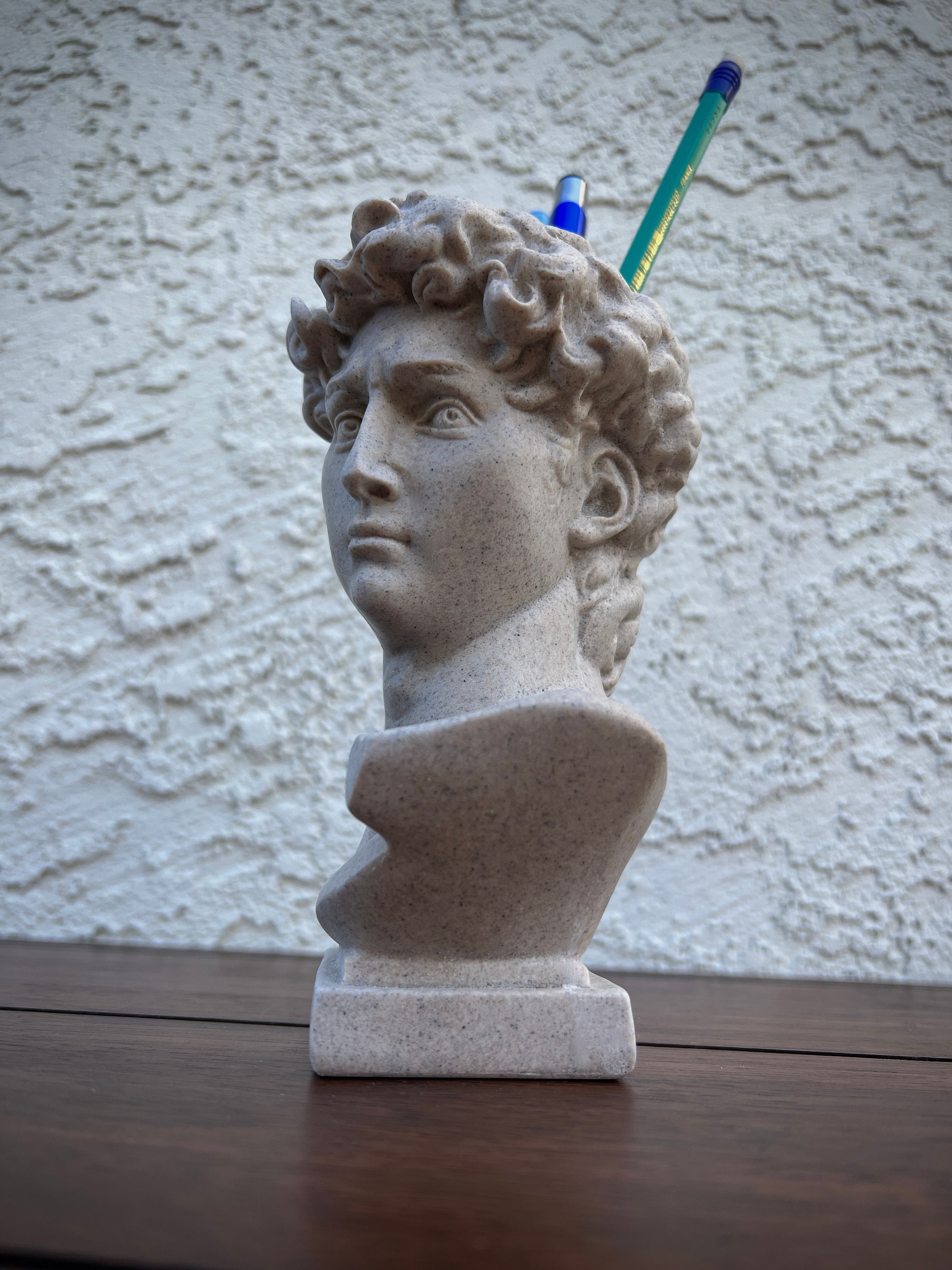 Marble Bust Head David Michelangelo Statue Home Decor Etsy