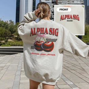 Alpha Sigma Alpha Cherry Sorority Sweatshirt, The Sweetest Sisterhood Alpha Sig Hoodie & Crewneck, Vintage Aesthetic Sorority Merch for ASA
