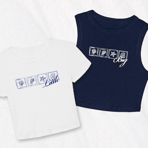 Coastal Seashell Big Little Baby Tees & Tanks, Beach Theme Sorority Big Little Reveal, Micro Rib Tees, Crop Tops, T-shirts, Sorority Merch