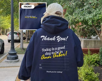 Custom College Town Sweatshirt & T-Shirt, Thank You Receipt Gameday Apparel and Merch