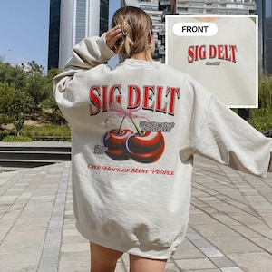 Sigma Delta Tau Cherry Sorority Sweatshirt, The Sweetest Sisterhood Sig Delt Hoodie & Crewneck, Vintage Aesthetic Sorority Merch for SDT