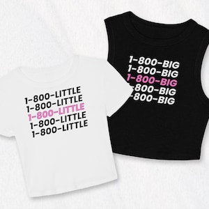 1-800 Hot Pink Big Little Baby Tees & Tanks, Custom Sorority Big Little Reveal Shirts, Trendy Baby Tees, Crop Tops, T-shirts, Sorority Merch