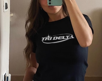 Chrome Sorority Baby Tees & Tanks, Y2K Themed Sisterhood and Big Little Merch