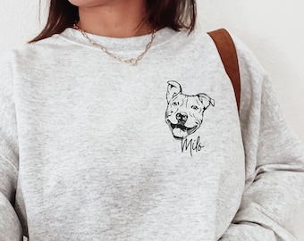 Custom Pitbull Sweatshirt Personalized Dog Mom Shirt for Pitbull Owner Gift for Pitbull Mama Sweater Customized Dog Dad Shirt for Pit Bull