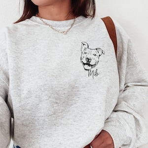 Custom Pitbull Sweatshirt Personalized Dog Mom Shirt for Pitbull Owner Gift for Pitbull Mama Sweater Customized Dog Dad Shirt for Pit Bull