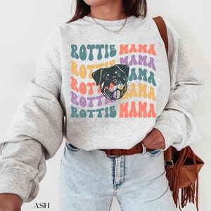 Rottie Mama Sweatshirt, Rottweiler Momma Sweater, Rottie Mom Shirt, Dog Lover Pullover, Women's Retro Top, Rottie Crewneck, Dog Mama Gift