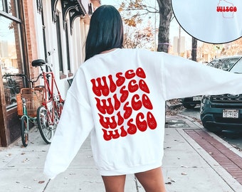 Wisco Sweatshirt Vintage Wisconsin Pullover Retro Milwaukee Shirt Madison WI Bekleidung College Football Bekleidung Spieltag Crewneck Game Day Top