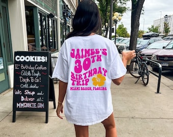 30th Birthday Shirt 30th Bday Party Tshirts Womens 30th Birthday Vacation T-shirts Dirty Thirty Tee Dirty 30 Party Vacation Shirts for Her
