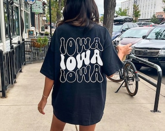 Iowa Shirt Iowa City TShirt Game Day Crewneck Iowa Graduate Gift College Football Tee Des Moines Shirt Varsity Sports Apparel Iowa Wave Top