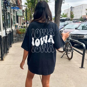 Iowa Shirt Iowa City TShirt Game Day Crewneck Iowa Graduate Gift College Football Tee Des Moines Shirt Varsity Sports Apparel Iowa Wave Top