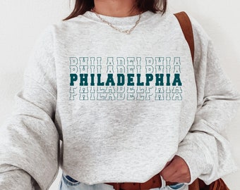 Philadelphia Sweatshirt Philly Sweater Varsity Football Crewneck Pennsylvania Gift Game Day Shirt Vintage Sports Tee Philadelphia Fan Gift