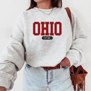 Ohio Sweatshirt State of Ohio Sweater Vintage University Crewneck Varsity Football Shirt Game Day Apparel Columbus OH Shirt Cincy Sport Gift