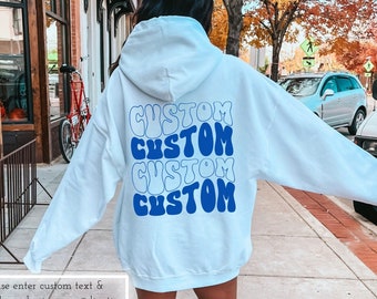 Custom Sweatshirt Custom University Hoodie Personalized College Gift Custom College Gift Custom Text Hoodie Smile Face Hoodie Custom Tshirt