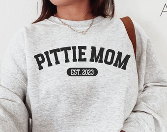 Moletom Pittie Mom Pitbull Crewneck Pitbull Mom Moletom Personalizado Pitbull Presente Personalizado Camisa Pitbull Bonito Pitbull Amante Pulôver Pittie