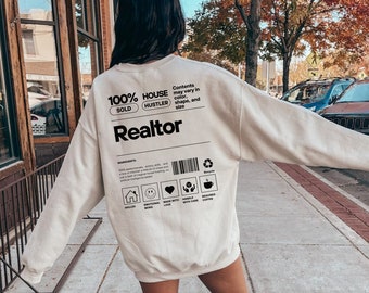 Realtor Sweatshirt Real Estate Tshirt Funny Realtor Gift House Hustler Crewneck Real Estate Agent Gift Funny Broker Shirt Sold by Pullover