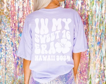 Sweet 16 Shirt 16th Birthday Tshirt Custom Sweet Sixteen T-Shirt In My Sweet 16 Era Gift Birthday Party Shirts Personalized 16h Bday Tee