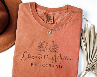 Custom Photographer Shirt Personalized Wedding Photography Name Tshirt Photographer Gift Photography Logo Tee Camera Comfort Colors T-Shirt