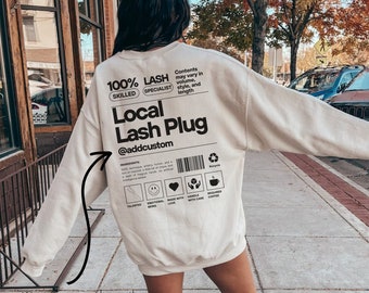 Custom Lash Artist Sweatshirt Personalized Lash Tech Gift Lash Plug Sweater Lash Boss Pullover Eyelash Extensions T-shirt Lash Fans Shirt