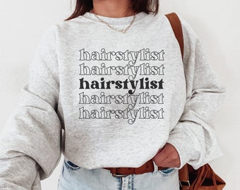 Hairstylist Sweatshirt, Retro Hair Stylist Shirt, Hair Boss Sweater, Unisex Salon Crew Top, Gift for Hairstylist Shirt, Cute Colorist Top