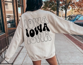 Iowa Sweatshirt Iowa City Shirt College Spiel Tag Pullover Des Moines Sweatshirt Varsity Football Tailgate Shirt Unisex Iowa Wave Sweatshirt