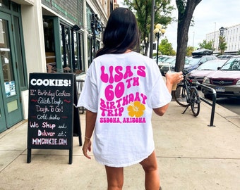 60th Birthday Shirt 60th Bday Party Tshirts Womens 60th Birthday Vacation T-shirts Ladies Group Tees 60 and Fabulous Vacation Shirts for Her