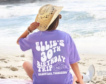Custom 30th Birthday Shirt 30th Bday Party Tshirts 30th Vacation T-shirts 1993 Shirt Dirty Thirty Top 30th Birthday Women Comfort Colors Tee