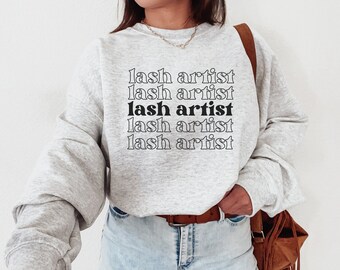 Lash Artist Sweatshirt, Lash Tech Shirt, Retro Eyelash Boss Sweater, Somebodys Bomb Ass Lash Artist, Gift for Lash Technician, Esthetician