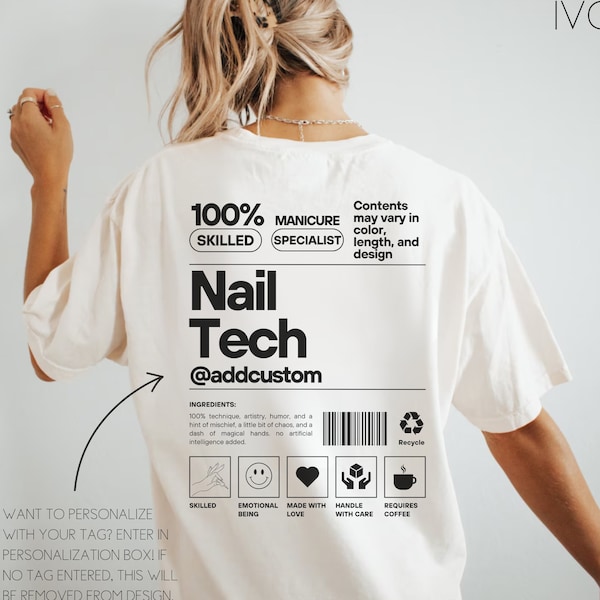 Custom Nail Tech Shirt Nail Artist Gift Manicurist T-shirt Personalized Nail Tech Gift Cosmetology Grad Gift Nail Technician Salon Tshirt