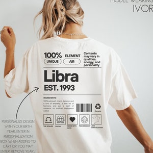 Libra Shirt Custom Zodiac Tshirt Personalized Horoscope Gift In my Libra Era Shirt Astrology T-Shirt September Birthday Gift for her October