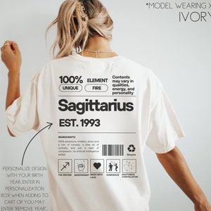 Camisa Sagitario Camiseta Sagitario personalizada Regalo de horóscopo personalizado Camiseta de astrología Regalo del zodíaco para su cumpleaños de diciembre Camiseta de noviembre