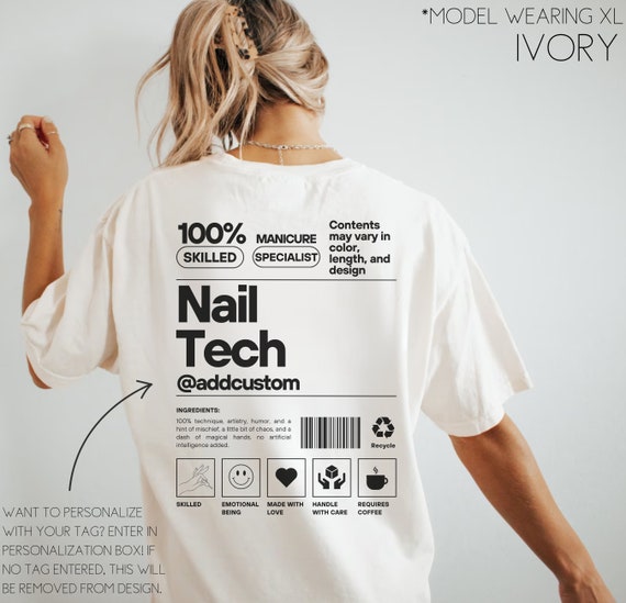 Custom Nail Tech Shirt Nail Artist Gift Manicurist T-shirt Personalized Nail Tech Gift Cosmetology Grad Gift Nail Technician Salon Tshirt