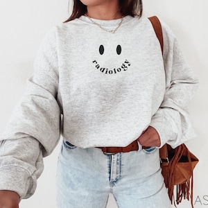 Radiology Sweatshirt Rad Tech Sweater Xray Technologist Shirt Radiologist Gift Rad Student Crewneck Xray Technician Graduate Smile Face Tee image 3