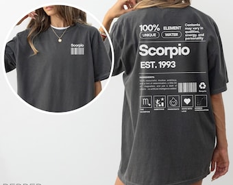 Scorpio Shirt Custom Zodiac Tshirt Personalized Horoscope Gift In my Scorpio Era Shirt Astrology Gift for her October Birthday November Tee