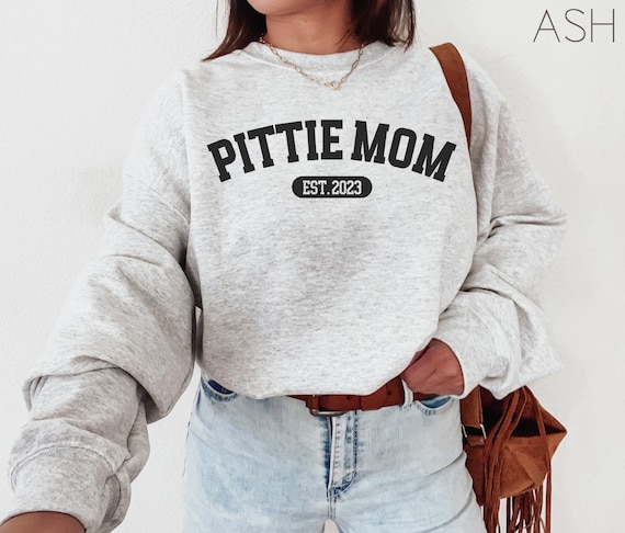 Pittie Mom Sweatshirt Pitbull Crewneck Pitbull Mom Hoodie Personalized Pitbull Gift Custom Pitbull Shirt Cute Pitbull Lover Pullover Pittie