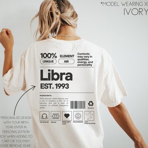 Libra Shirt Custom Zodiac Tshirt Personalized Horoscope Gift in My ...