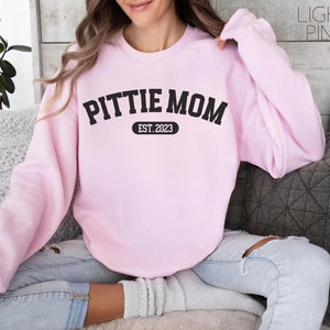Pittie Mom Sweatshirt Pitbull Crewneck Pitbull Mom Hoodie Personalized Pitbull Gift Custom Pitbull Shirt Cute Pitbull Lover Pullover Pittie image 5