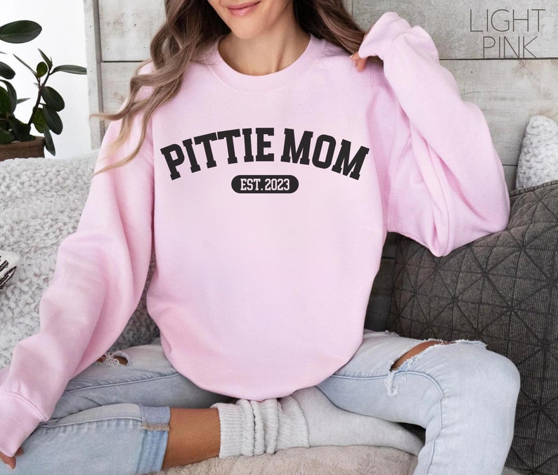 Pittie Mom Sweatshirt Pitbull Crewneck Pitbull Mom Hoodie Personalized Pitbull Gift Custom Pitbull Shirt Cute Pitbull Lover Pullover Pittie image 5