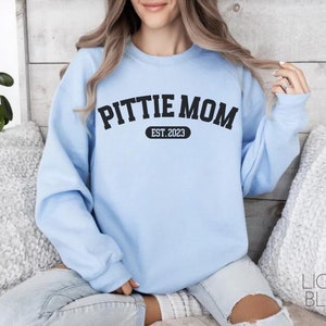 Pittie Mom Sweatshirt Pitbull Crewneck Pitbull Mom Hoodie Personalized Pitbull Gift Custom Pitbull Shirt Cute Pitbull Lover Pullover Pittie image 4