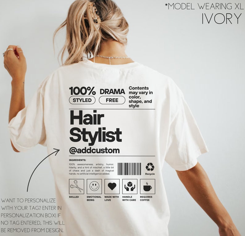 Hairstylist Shirt Hair Stylist Tshirt Hair Dresser Sweatshirt Hairdresser Gift Hair Stylist gift Hair Therapist T-shirt Salon Crew Apparel. image 9