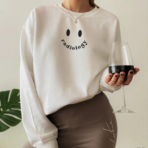 Radiology Sweatshirt Rad Tech Sweater Xray Technologist Shirt Radiologist Gift Rad Student Crewneck Xray Technician Graduate Smile Face Tee image 2
