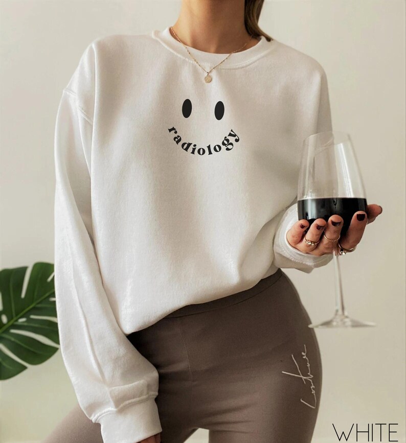 Radiology Sweatshirt Rad Tech Sweater Xray Technologist Shirt Radiologist Gift Rad Student Crewneck Xray Technician Graduate Smile Face Tee image 2