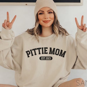Pittie Mom Sweatshirt Pitbull Crewneck Pitbull Mom Hoodie Personalized Pitbull Gift Custom Pitbull Shirt Cute Pitbull Lover Pullover Pittie image 10