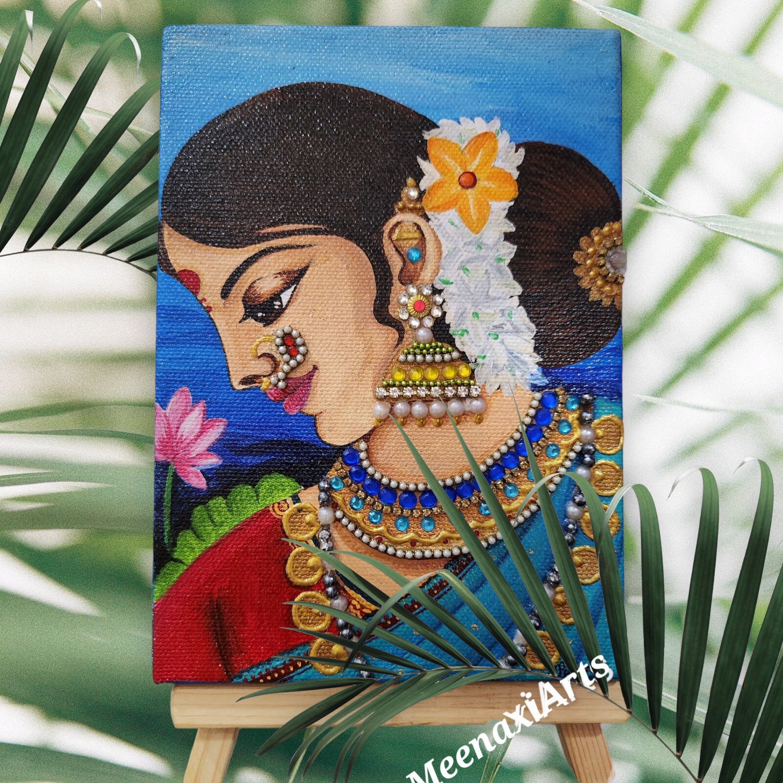 Marathi Lady Acrylic Painting Traditional Indian Art on Small Etsy
