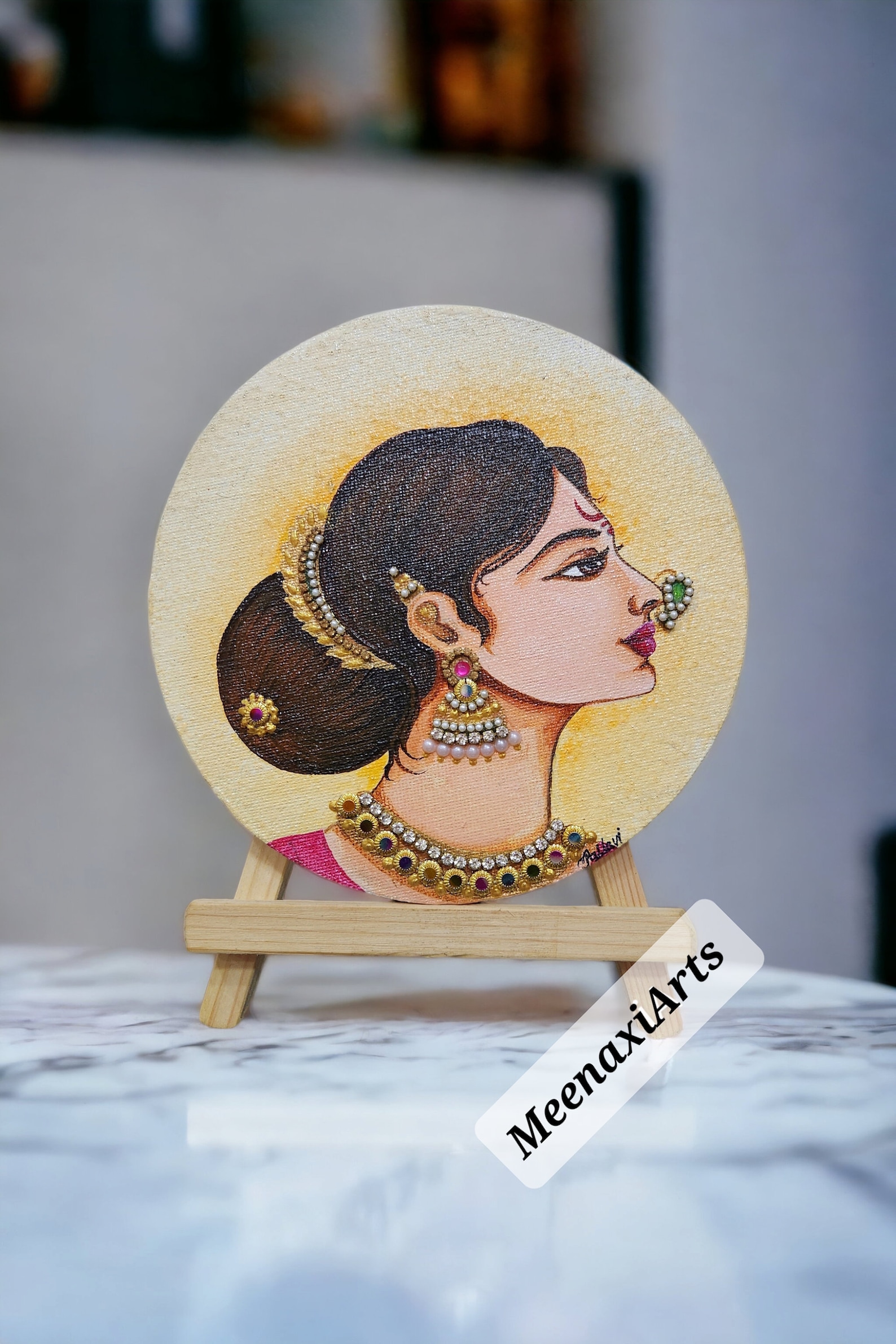 Marathi Lady Acrylic Artistic Painting Exotic Mixed Media on Etsy