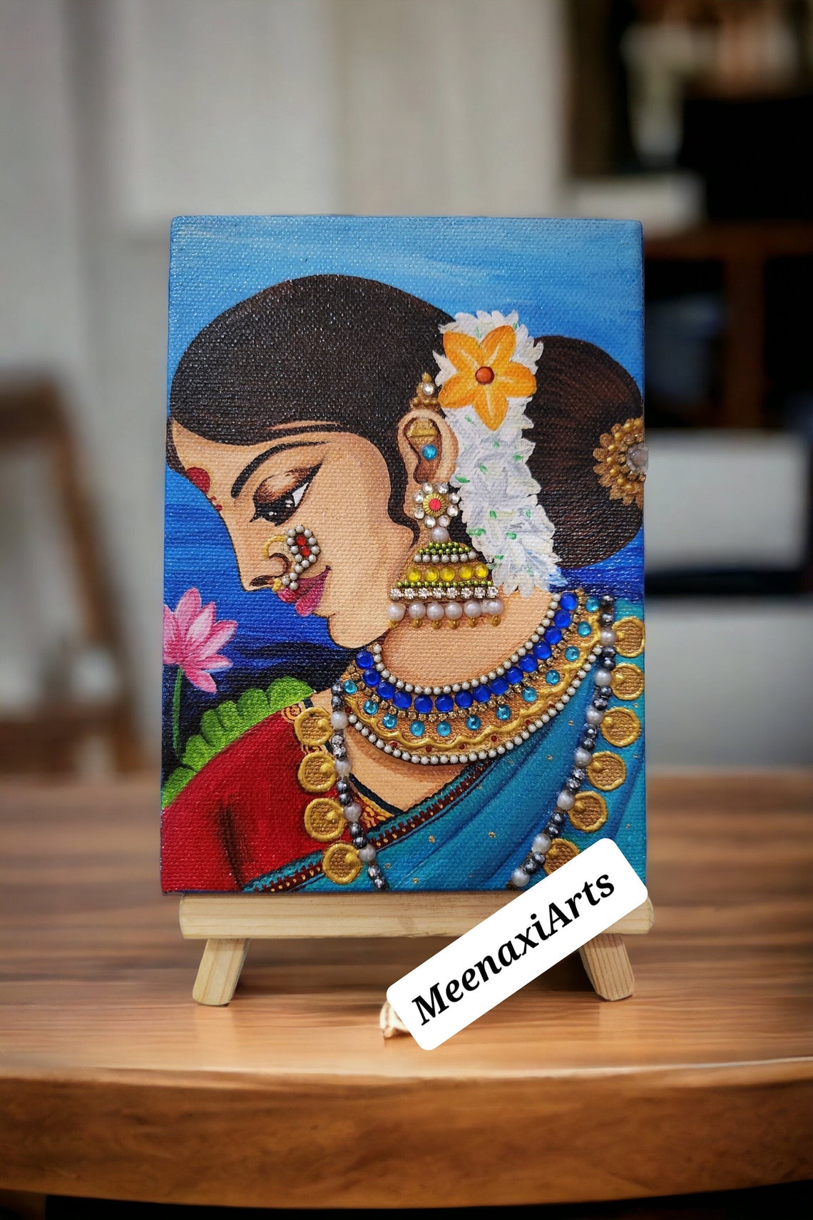 Marathi Lady Acrylic Painting Traditional Indian Art on Small Etsy